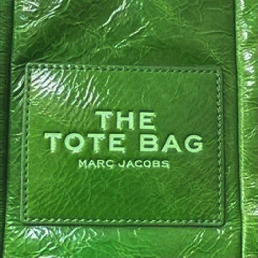 Marc Jacobs Vibrant Green Crinkle Leather Medium Tote