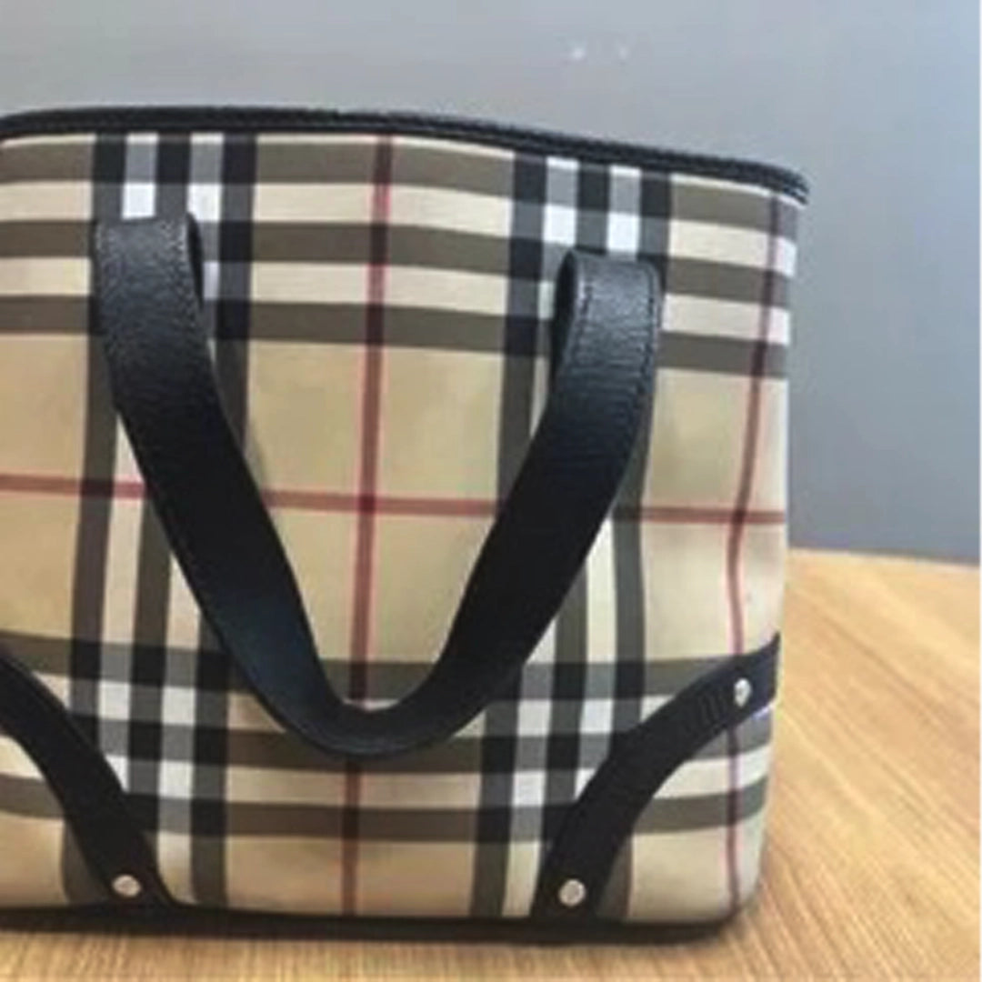 Burberry Nova Check PVC Leather Handbag