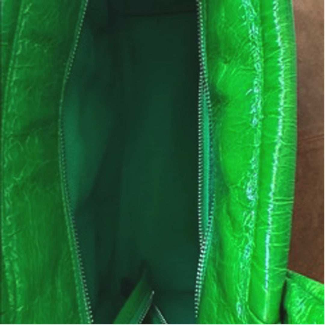 Marc Jacobs Vibrant Green Crinkle Leather Medium Tote